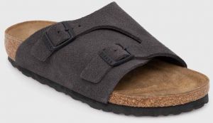 Semišové šľapky Birkenstock Zürich dámske, šedá farba, 1028547