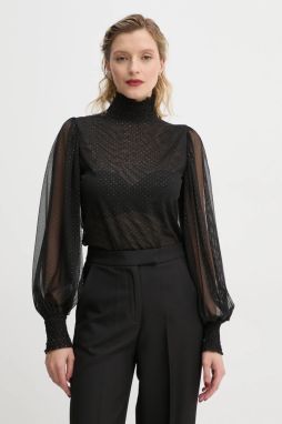 Blúzka Bruuns Bazaar dámska, čierna farba, vzorovaná, BBW4285