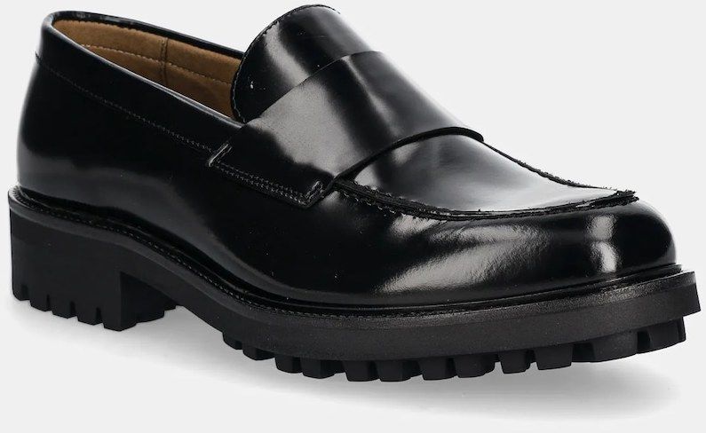 Kožené mokasíny Calvin Klein MOCCASIN W/ BAND pánske, čierna farba, HM0HM01833