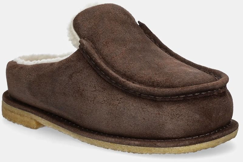 Semišové papuče JW Anderson Mule hnedá farba, ANW43230A