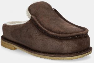 Semišové papuče JW Anderson Mule hnedá farba, ANW43230A