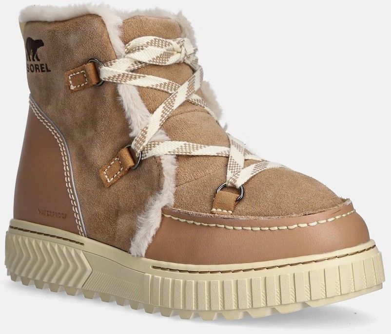 Semišové snehule Sorel ONA AVE ALPINE BOOT WP hnedá farba, 2088311226