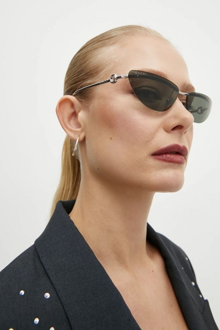 Slnečné okuliare Gucci dámske, strieborná farba, GG1701S