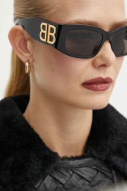 Slnečné okuliare Balenciaga dámske, čierna farba, BB0360S