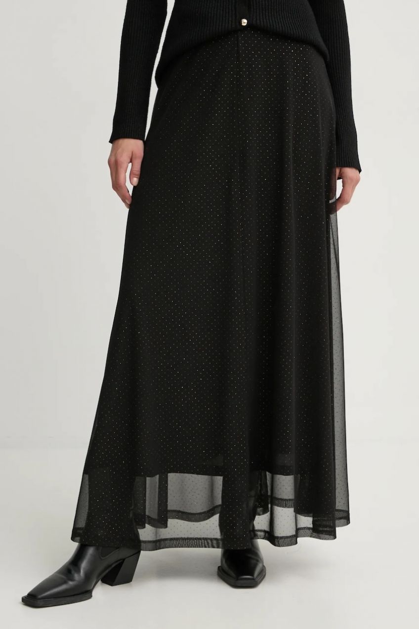 Sukňa Bruuns Bazaar čierna farba, maxi, áčkový strih, BBW4253