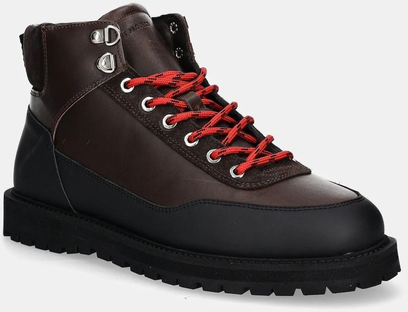 Kožená obuv GARMENT PROJECT Olaf Lace-Up Boot pánske, hnedá farba, GPF2608