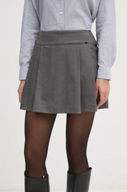 Sukňa Gaudi šedá farba, mini, áčkový strih, 421FD75001