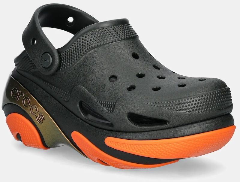 Šľapky Crocs Bubble Crush Reflector Clog dámske, zelená farba, na platforme, 210743