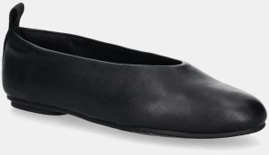 Kožené balerínky Calvin Klein Jeans BALLERINA LEATHER čierna farba, YW0YW01803