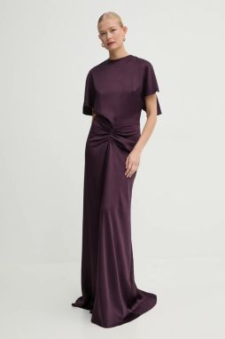 Šaty Victoria Beckham fialová farba, maxi, áčkový strih, 1125WDR005454A