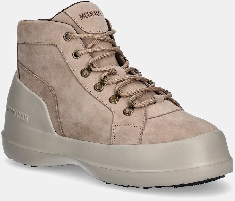 Nubukové čižmy Moon Boot MB LUNA TREK MID NUBUCK béžová farba, 80D2480070 L003