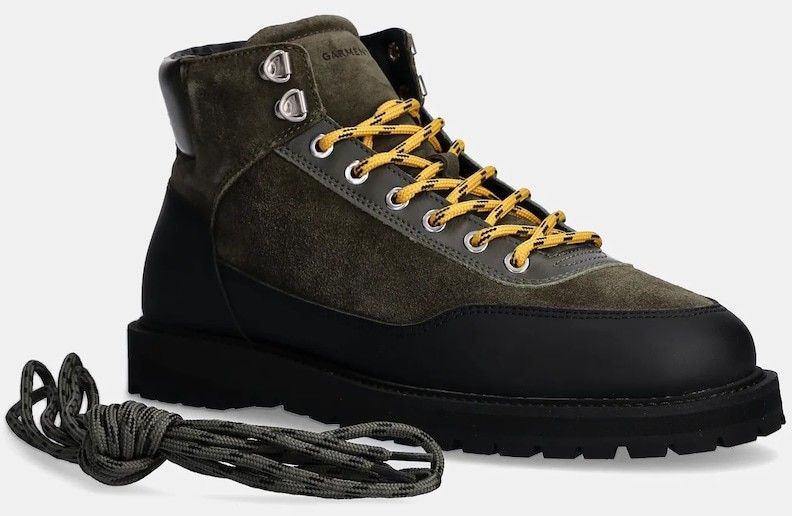 Kožené členkové topánky GARMENT PROJECT Olaf Lace-Up Boot pánske, zelená farba, GPF2605