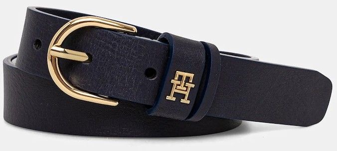 Kožený opasok Tommy Hilfiger dámsky, tmavomodrá farba, AW0AW16836