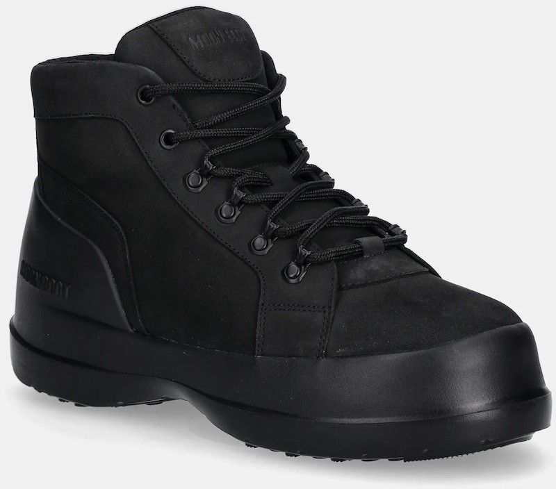 Nubukové čižmy Moon Boot MB LUNA TREK MID NUBUCK čierna farba, 80D2480070 N001