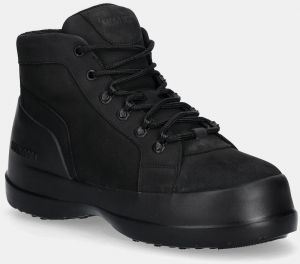 Nubukové čižmy Moon Boot MB LUNA TREK MID NUBUCK čierna farba, 80D2480070 N001