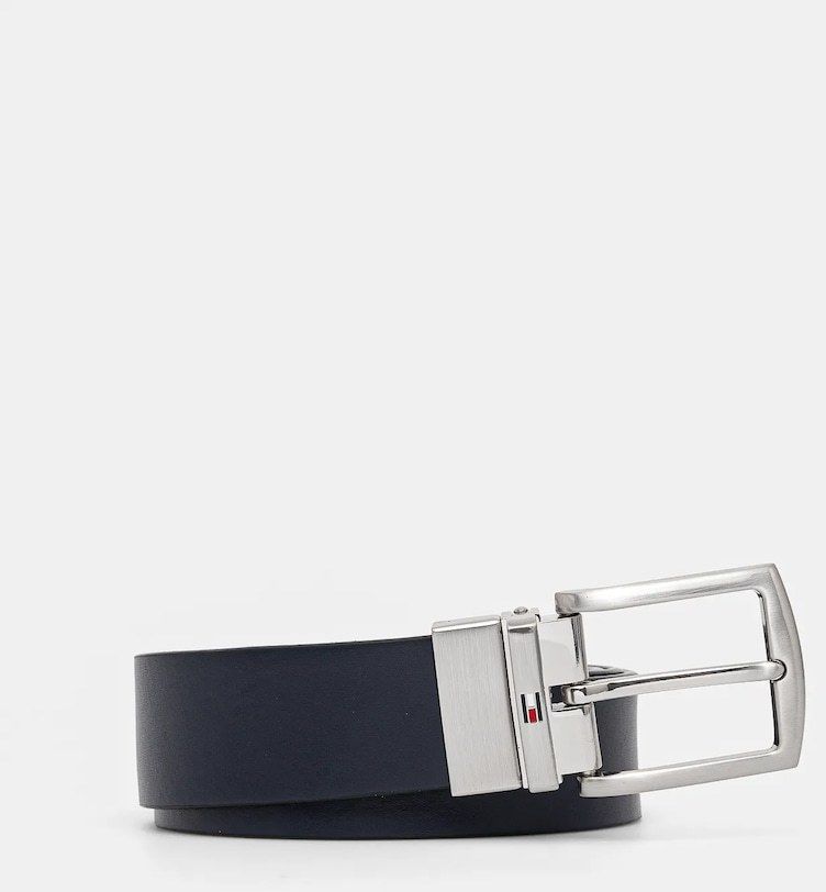 Obojstranný kožený opasok Tommy Hilfiger pánsky, hnedá farba, AM0AM13012