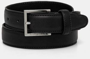 Kožený opasok Tommy Hilfiger pánsky, čierna farba, AM0AM13335