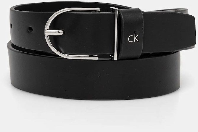 Kožený opasok Calvin Klein dámsky, čierna farba, K60K612861