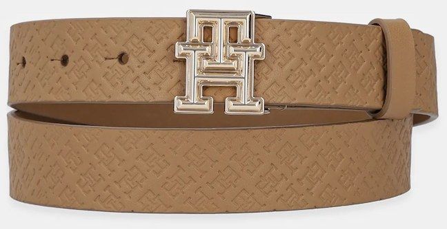 Kožený opasok Tommy Hilfiger dámsky, béžová farba, AW0AW17354