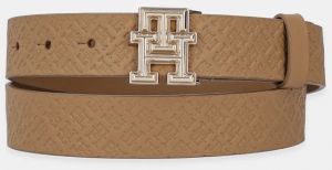 Kožený opasok Tommy Hilfiger dámsky, béžová farba, AW0AW17354