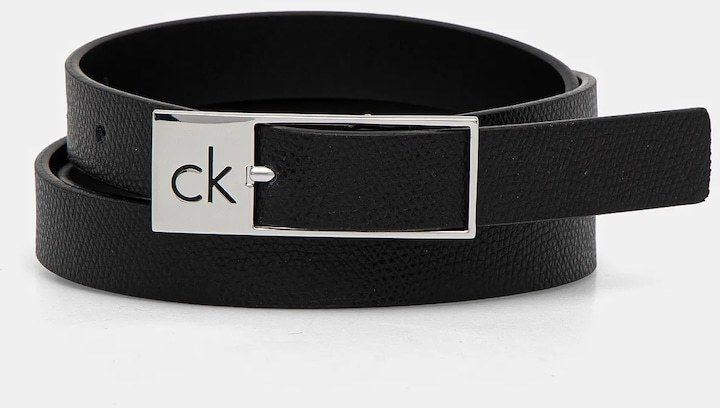 Kožený opasok Calvin Klein dámsky, čierna farba, K60K612864
