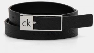 Kožený opasok Calvin Klein dámsky, čierna farba, K60K612864