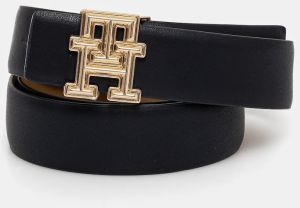 Obojstranný kožený opasok Tommy Hilfiger dámsky, tmavomodrá farba, AW0AW16840