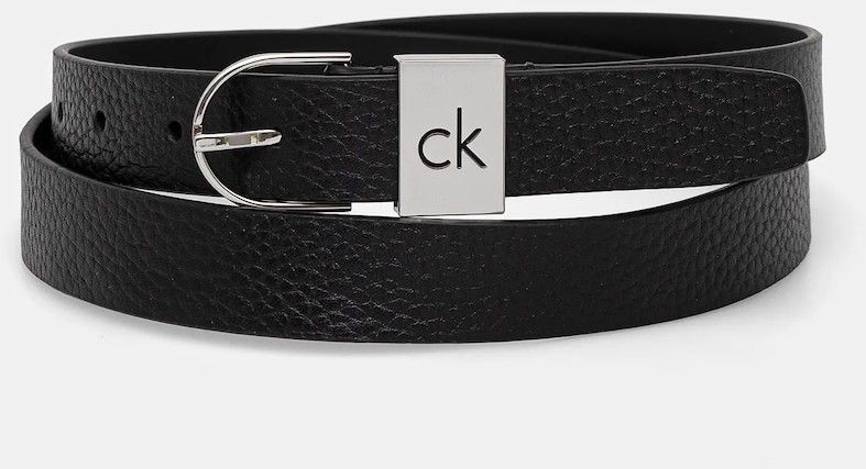 Kožený opasok Calvin Klein dámsky, čierna farba, K60K612856