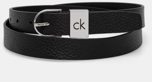 Kožený opasok Calvin Klein dámsky, čierna farba, K60K612856