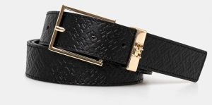 Kožený opasok Tommy Hilfiger dámsky, čierna farba, AW0AW16834