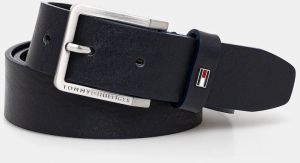 Kožený opasok Tommy Hilfiger pánsky, tmavomodrá farba, AM0AM13020