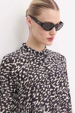 Slnečné okuliare Balenciaga dámske, čierna farba, BB0367S