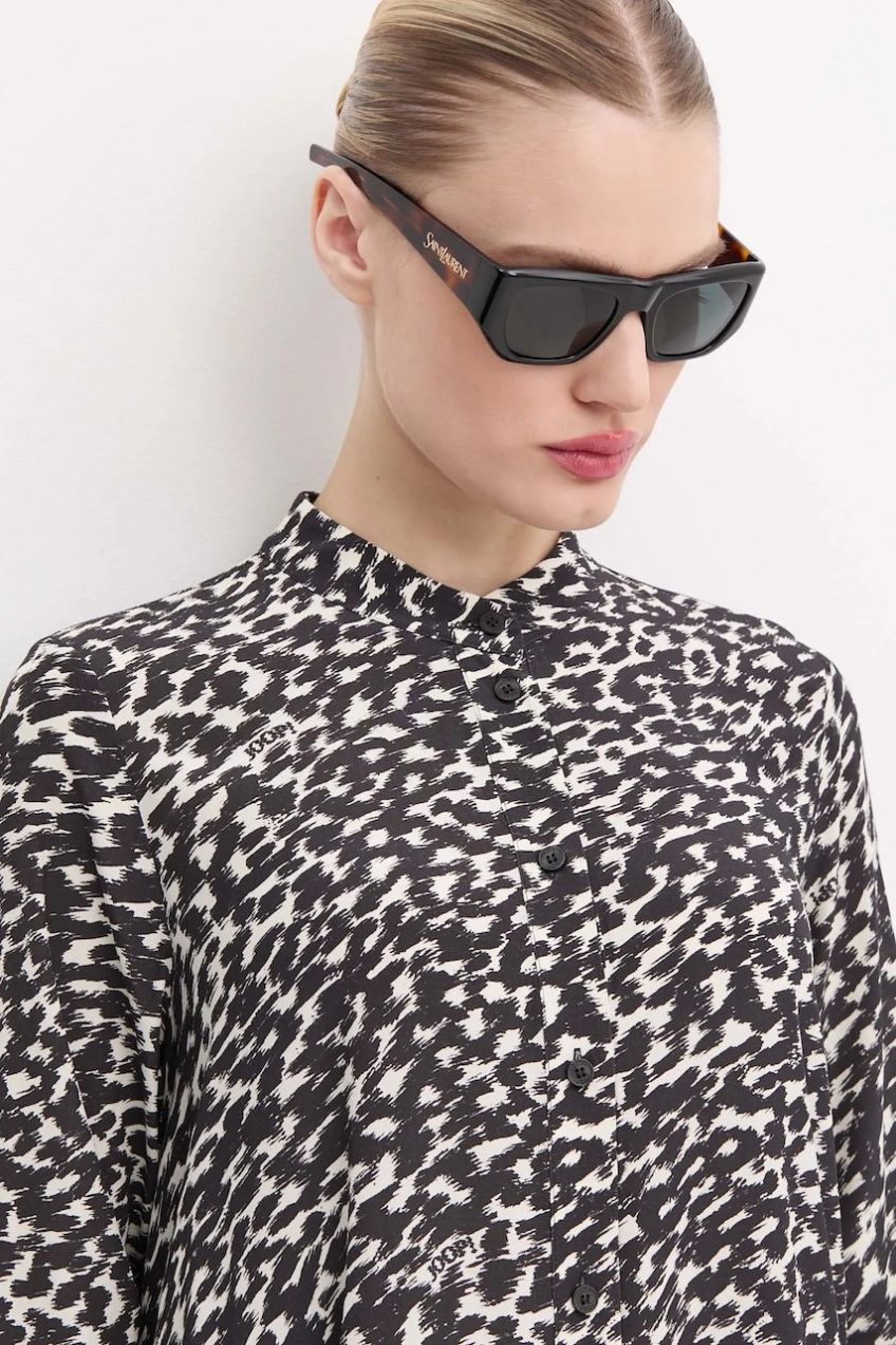 Slnečné okuliare Saint Laurent dámske, čierna farba, SL 740