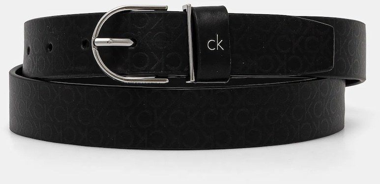 Kožený opasok Calvin Klein dámsky, čierna farba, K60K612860