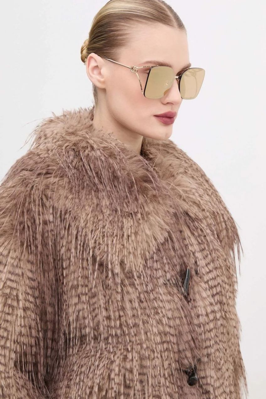 Slnečné okuliare Gucci dámske, zlatá farba, GG1713SA