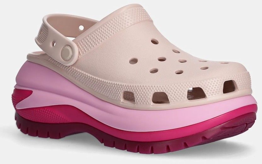 Šľapky Crocs Mega Crush Matte Clog dámske, ružová farba, na platforme, 210749