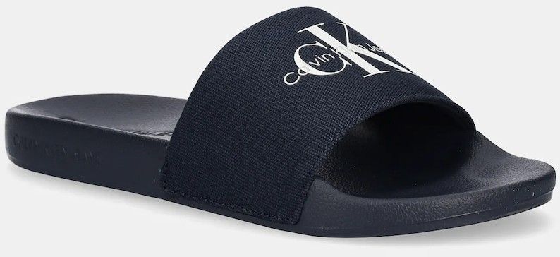 Šľapky Calvin Klein Jeans SLIDE MONOGRAM pánske, tmavomodrá farba, YM0YM01271