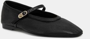 Kožené balerínky Tommy Hilfiger BALLERINA MARYJANE SOFT LEATHER čierna farba, FW0FW08354