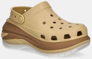 Šľapky Crocs Mega Crush Matte Clog dámske, béžová farba, na platforme, 210749