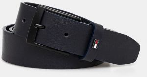 Kožený opasok Tommy Hilfiger pánsky, tmavomodrá farba, AM0AM13014