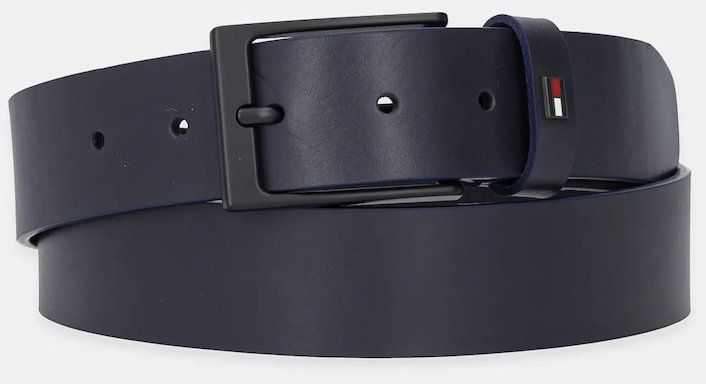 Kožený opasok Tommy Hilfiger čierna farba, AM0AM13016