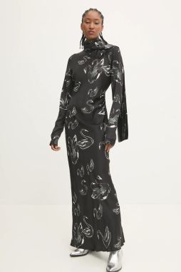 Šaty MSGM čierna farba, maxi, áčkový strih, 3742MDA27.247853