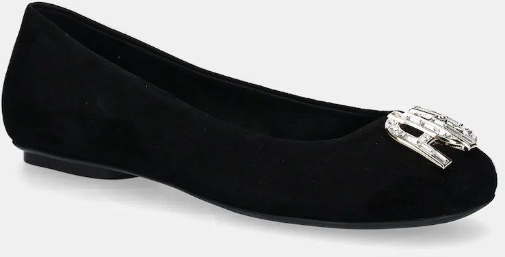 Semišové baleríny Furla Ballet Ballerina čierna farba, YJ02BAL C10000 O6000