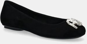 Semišové baleríny Furla Ballet Ballerina čierna farba, YJ02BAL C10000 O6000