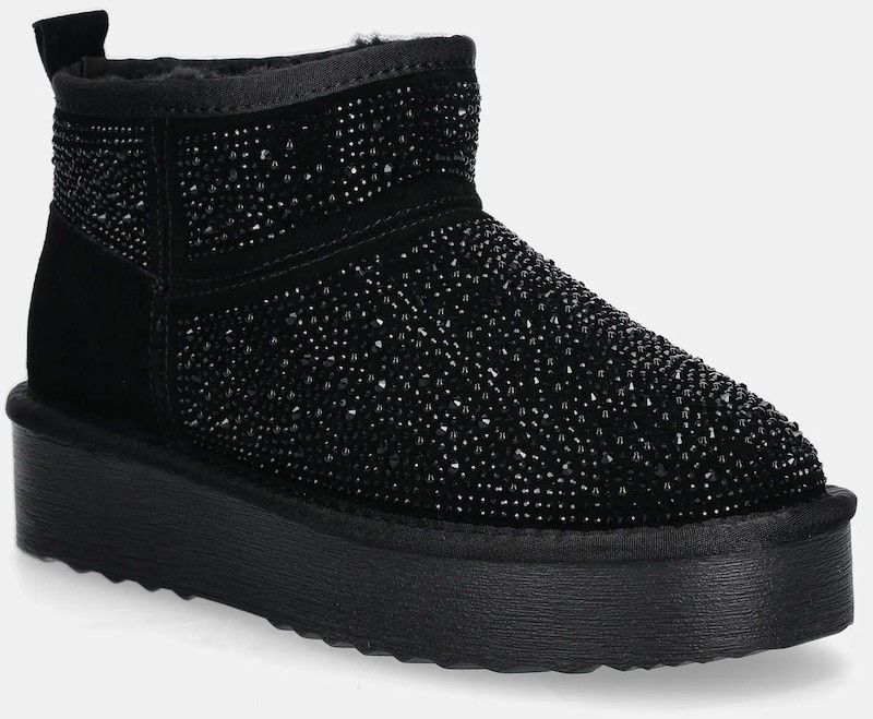Semišové snehule Steve Madden Clydes čierna farba, SM11003465