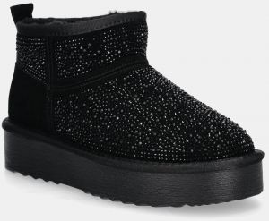 Semišové snehule Steve Madden Clydes čierna farba, SM11003465