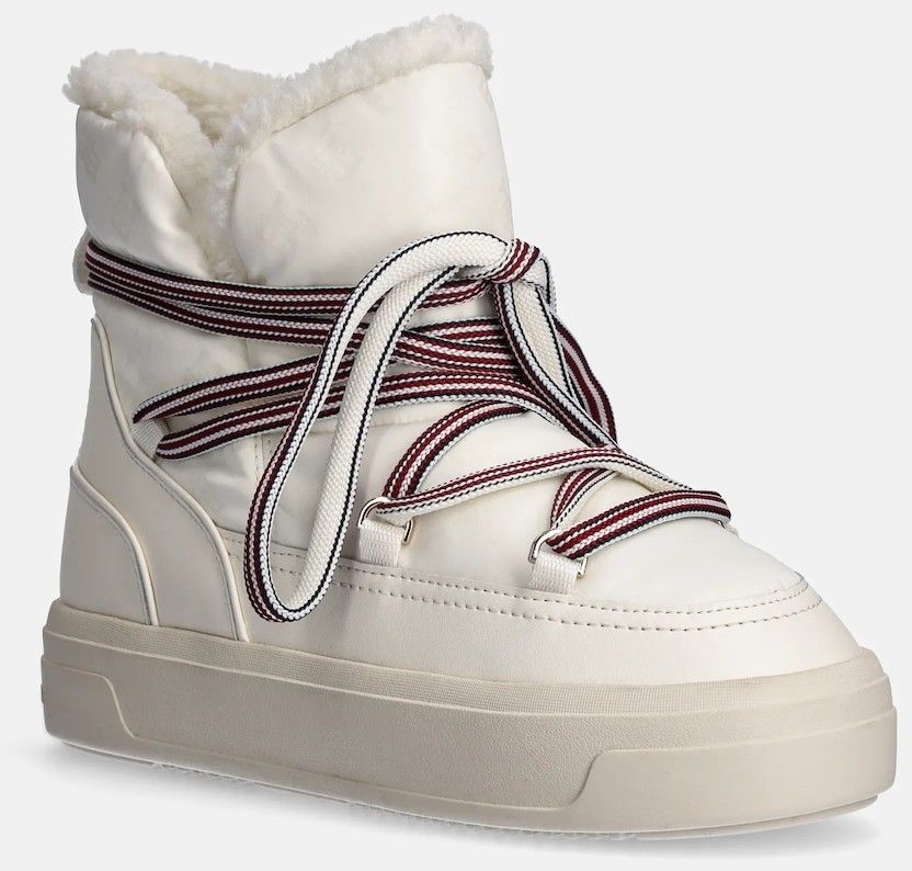 Snehule Tommy Hilfiger SNOWBOOT MONOGRAM FAUX FUR béžová farba, FW0FW08389
