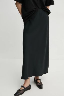Sukňa By Malene Birger BOSHAN čierna farba, midi, rovný strih, Q71875018Z