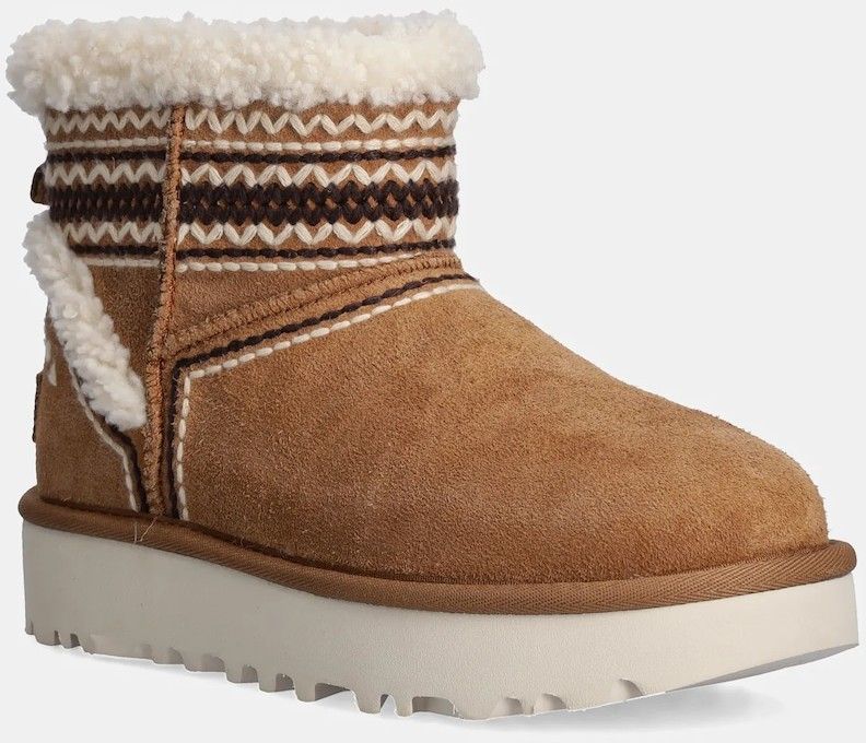 Semišové snehule UGG Classic Mini Atherson hnedá farba, 1158281-CHE