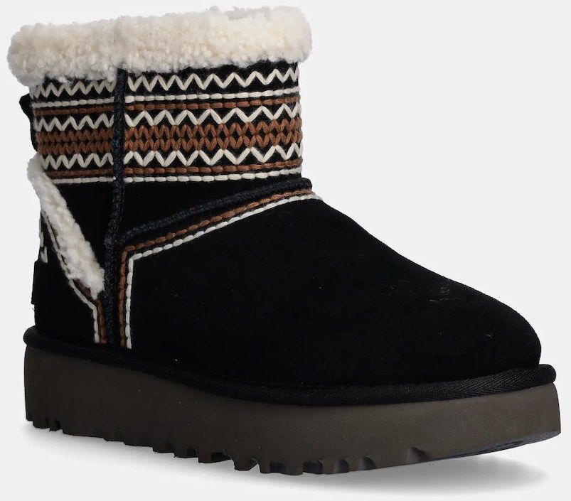 Semišové snehule UGG Classic Mini Atherson čierna farba, 1158281-BLK